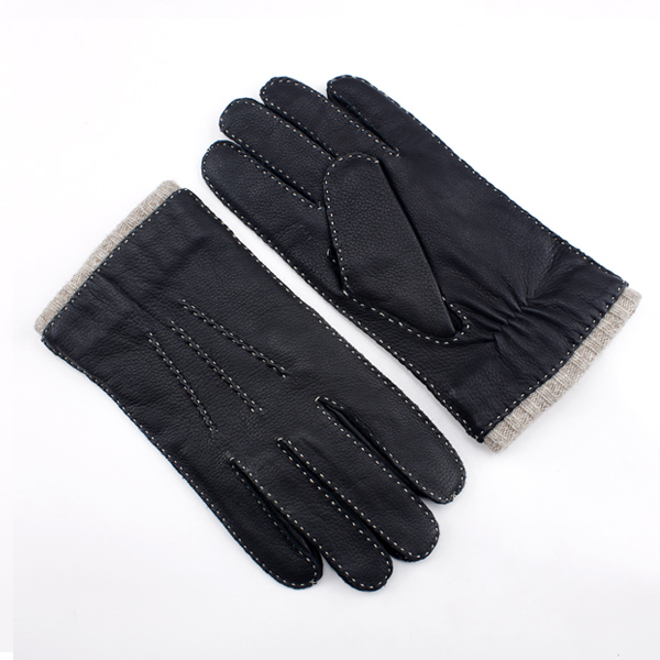 GM005-Men Handsewn Deer Leather Gloves