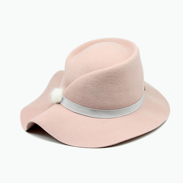 light pink wool felt hat