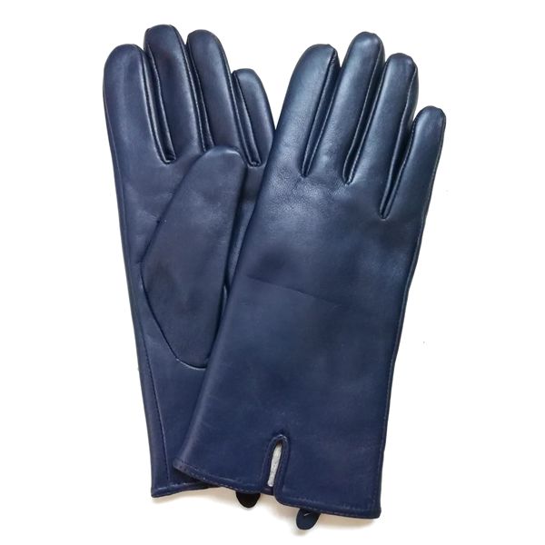 Women Navy Leather Glove with Vent-GW020